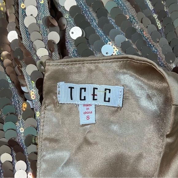 TCEC Sleeveless Dress Gold Sequin Cocktail Party‎ Mini Dress Small - Picture 6 of 7